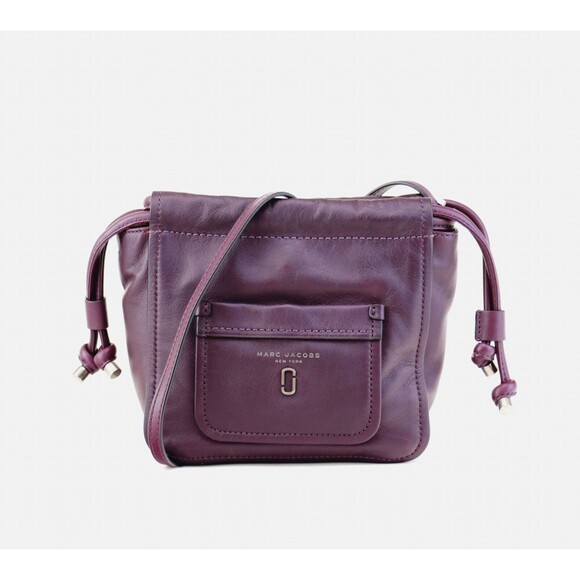 NWT Marc Jacobs Tied Up Leather Drawstring Bag in Violet Purple $395+ - Picture 5 of 12